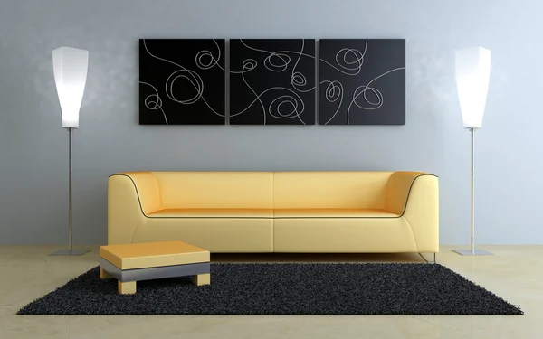 Interiors design - Black and peach — Stock Photo, Image