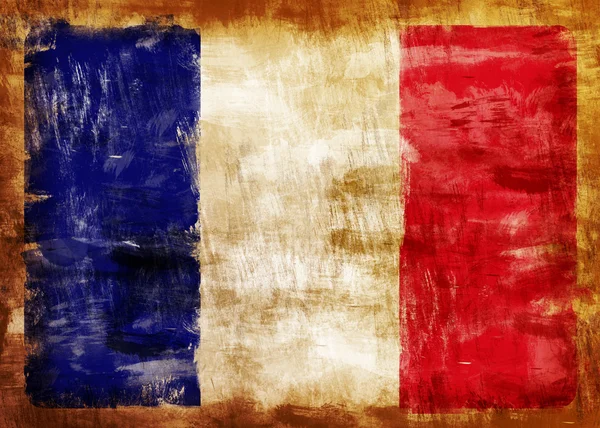 Frankrike gamla målade flagga — Stockfoto