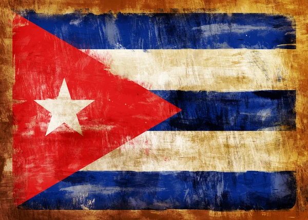 CUBA old painted flag — Stock Photo, Image