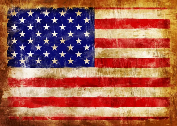 美国旧画的国旗 — 图库照片