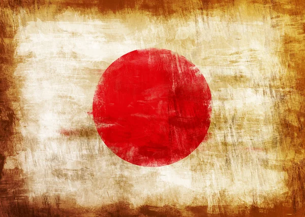 Japan gamla målade flagga — Stockfoto
