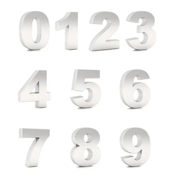Numbers chromium silver — Stock Photo, Image