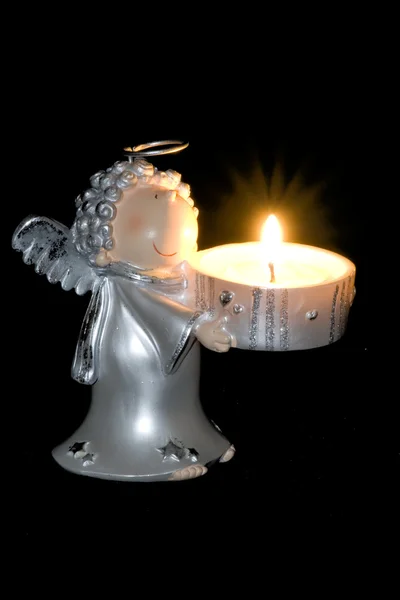 Angel bring a candle — Stock Photo, Image