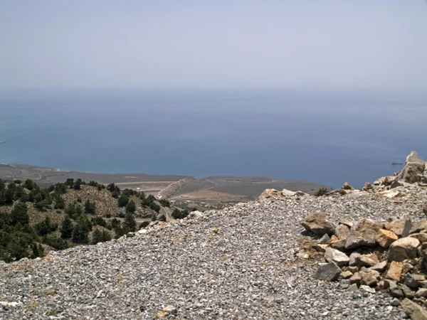 Mediterranean sea seen from Imbros ravin — Stock Photo, Image