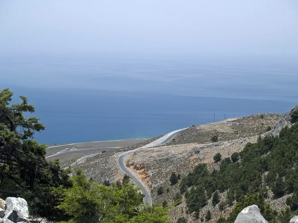 Μεσόγειο θάλασσα φαίνεται από τη χαράδρα της Ίμπρου — Φωτογραφία Αρχείου