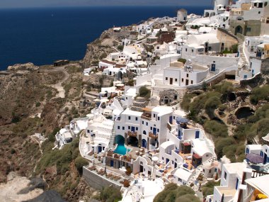 Oia Santorini'de güzel bir şehir