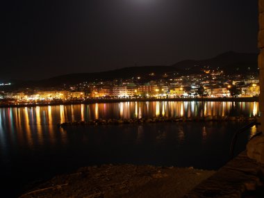 Rethymnon - Venetian port at nigtht clipart