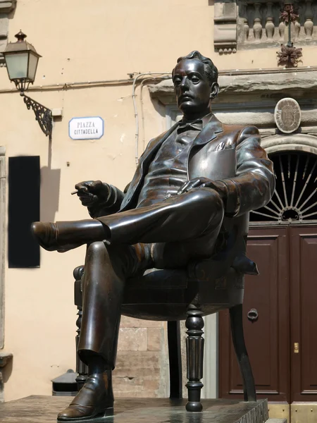 Statua in bronzo di Puccini a Lucca , Immagini Stock Royalty Free
