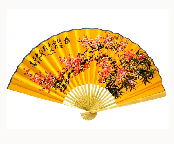 Yellow Chinese fan — Stock Photo, Image
