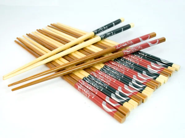 Bambusové hůlky na bílém pozadí — Stock fotografie