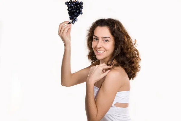 Vonzó nő a szőlő — Stock Fotó