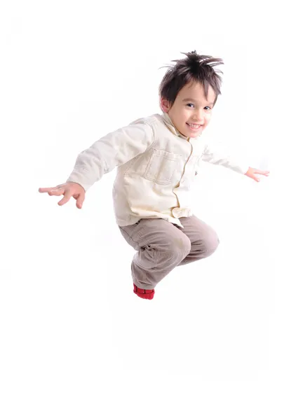 Feliz niño de cinco años sonriente aislado —  Fotos de Stock