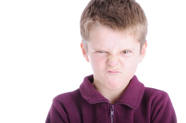 Сердитий хлопчик — стокове фото