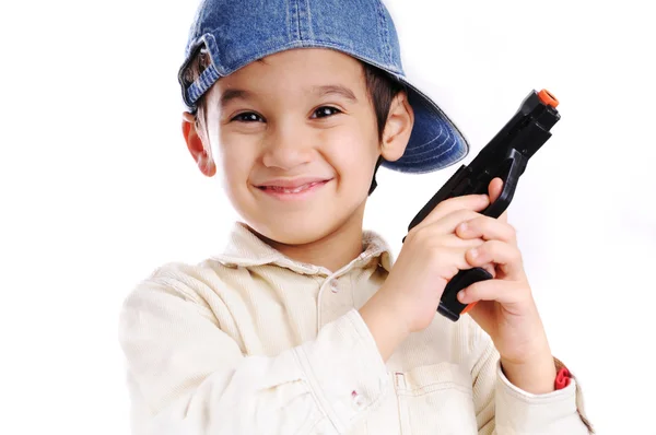 Αγόρι κατάδειξης όπλο — Φωτογραφία Αρχείου