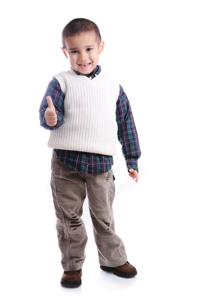 Счастливого, улыбающегося пятилетнего мальчика-изолята — стоковое фото