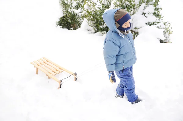 Sníh chlapec — Stock fotografie