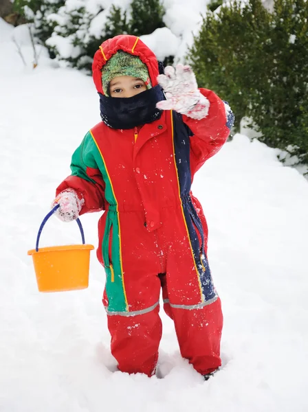 Snö pojke — Stockfoto