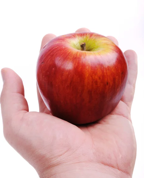 Ένα μήλο από την πλευρά που απομονώνονται σε λευκό — Φωτογραφία Αρχείου
