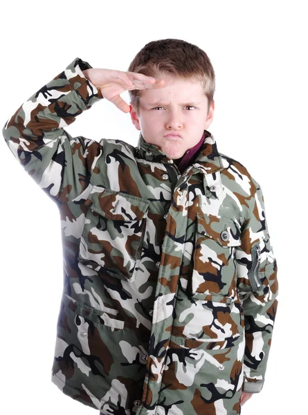 Chłopiec armii — Zdjęcie stockowe