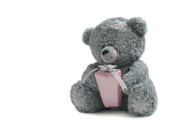 stock image Teddy bear with gift