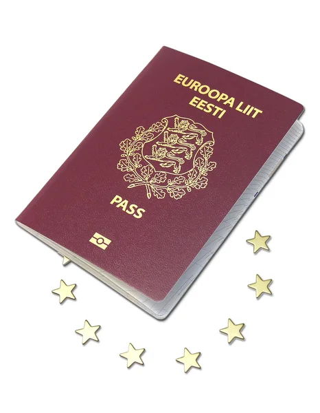 European passport laying on the euro sta — Stock Photo, Image