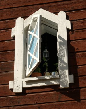 White wooden window clipart