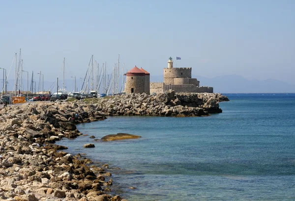 要塞とロードス島の灯台 — ストック写真