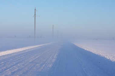 Winter road clipart