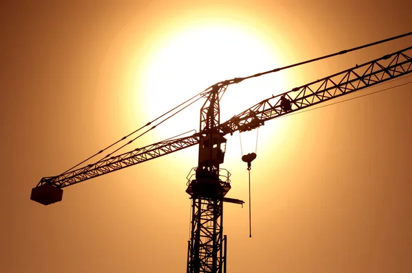 stock image Sunset with crane