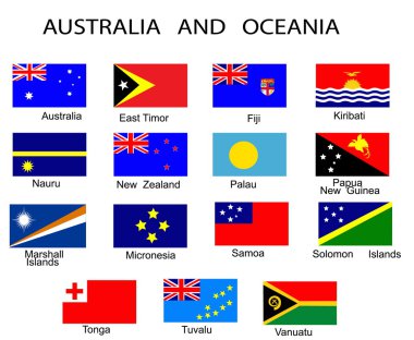 List of all flags of Australia and Ocean clipart