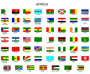 List of all flags of Africa countries clipart