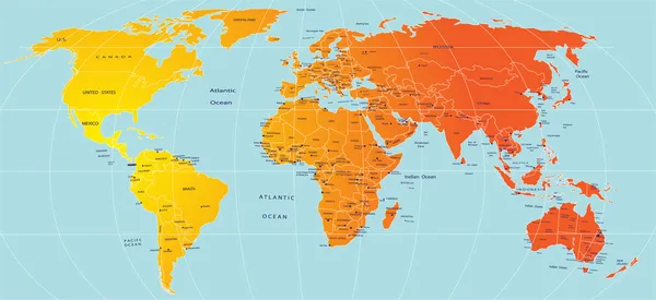 世界地図 — ストックベクタ