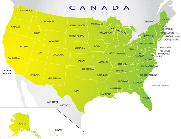 Mapa político dos Estados Unidos da América imagem vetorial de Furian©  54360677