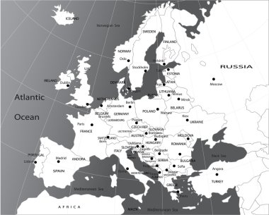 Political map of Europe clipart