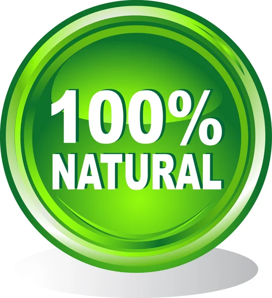 stock vector Button 100% natural