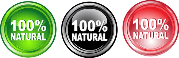 100 %-ban természetes gomb — Stock Vector