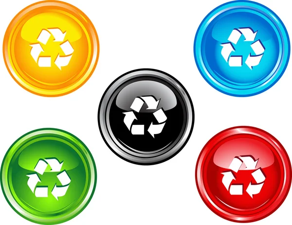 Recycler les boutons — Image vectorielle