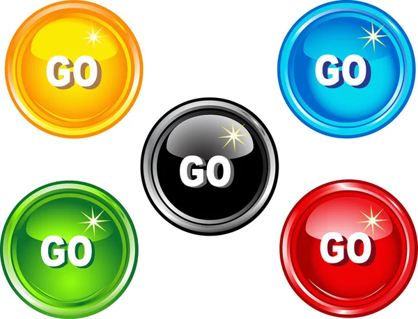 Go buttons — Stock Vector