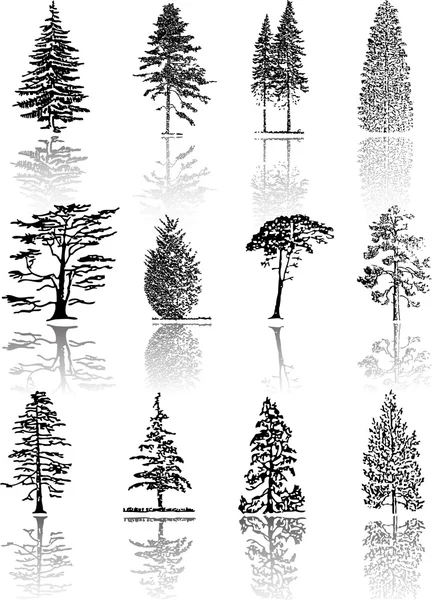 Σιλουέτες δέντρων — Διανυσματικό Αρχείο
