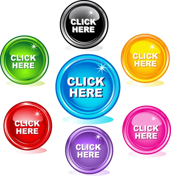 Haga clic aquí botones — Vector de stock