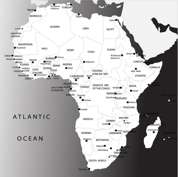 Mapa polityczna Afryki — Wektor stockowy