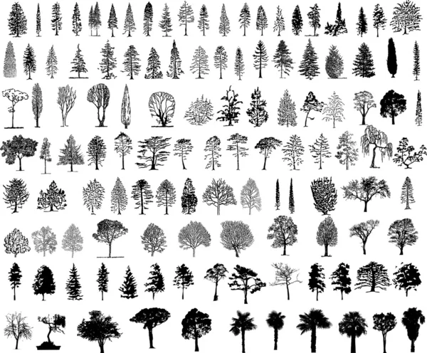 Siluetas de árbol — Archivo Imágenes Vectoriales