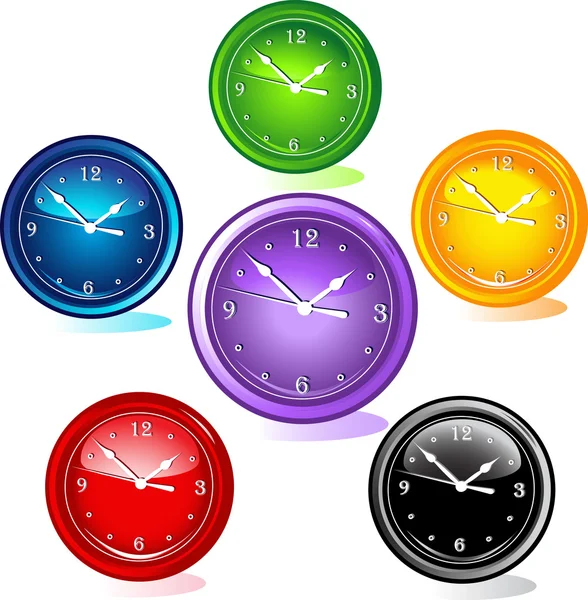 Illustratie van verschillende klokken — Stockvector