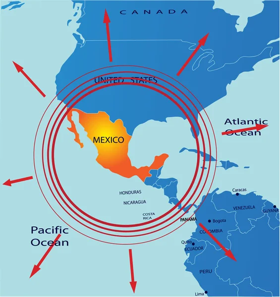 Πολιτικό χάρτη του Μεξικού — Διανυσματικό Αρχείο