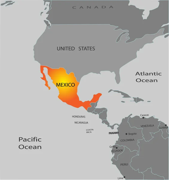 Kaart van mexico — Stockvector