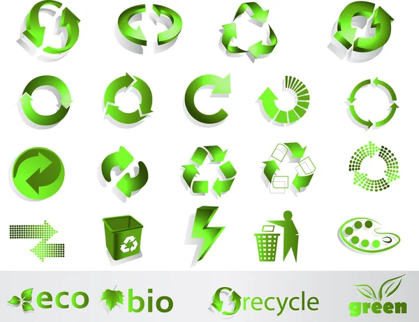 Eco, βιο, πράσινο και ανακύκλωσης σύμβολα — Διανυσματικό Αρχείο