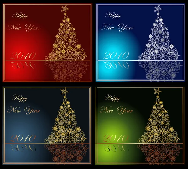 Sammlung von glücklichen neuen Jahr Hintergrund — Stockvektor