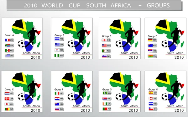 Чемпионат мира по балам в ЮАР - Группы — стоковый вектор