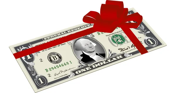Geld als een geschenk — Stockvector