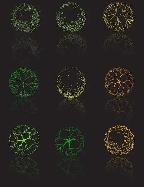Silhouettes d'arbres — Image vectorielle